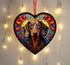 Dachshund Dapple Stained Glass Effect Heart Suncatcher